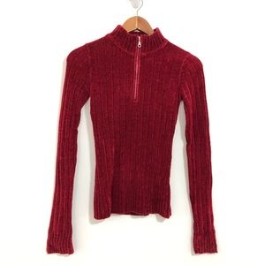 Vintage Simply…bye fitted half zip pullover size small